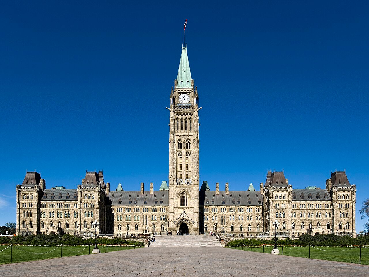 Centre Block and Peace Tower on Parliament Hill, Ottawa, Canada.