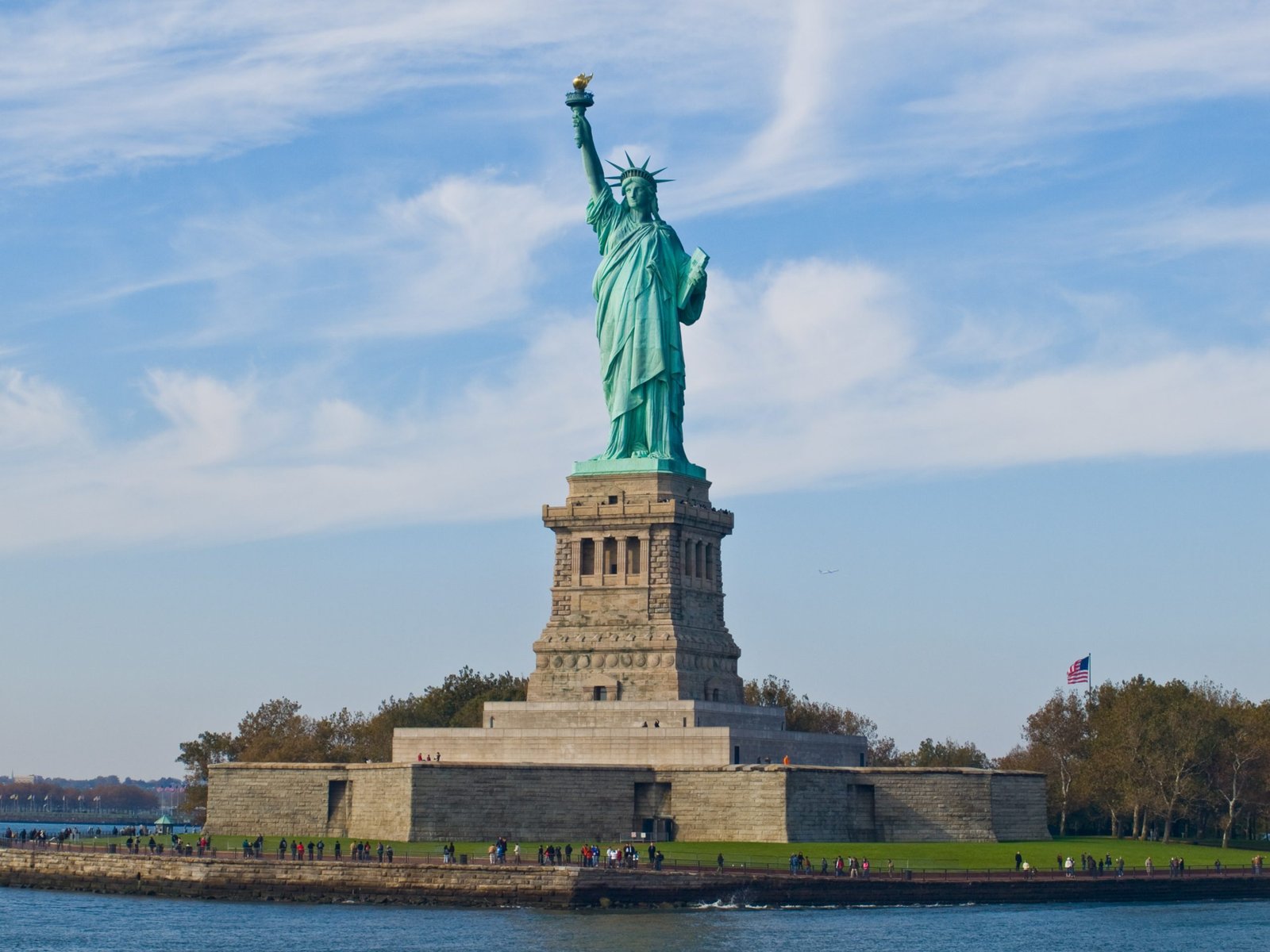 Statue of Liberty on Liberty Island, New York, United States.
