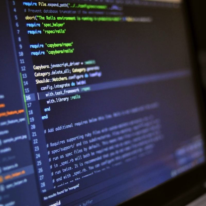 Computer monitor displaying programming code.